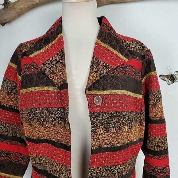 Coldwater creek colorful tapestry jacket - Picture 7 of 8